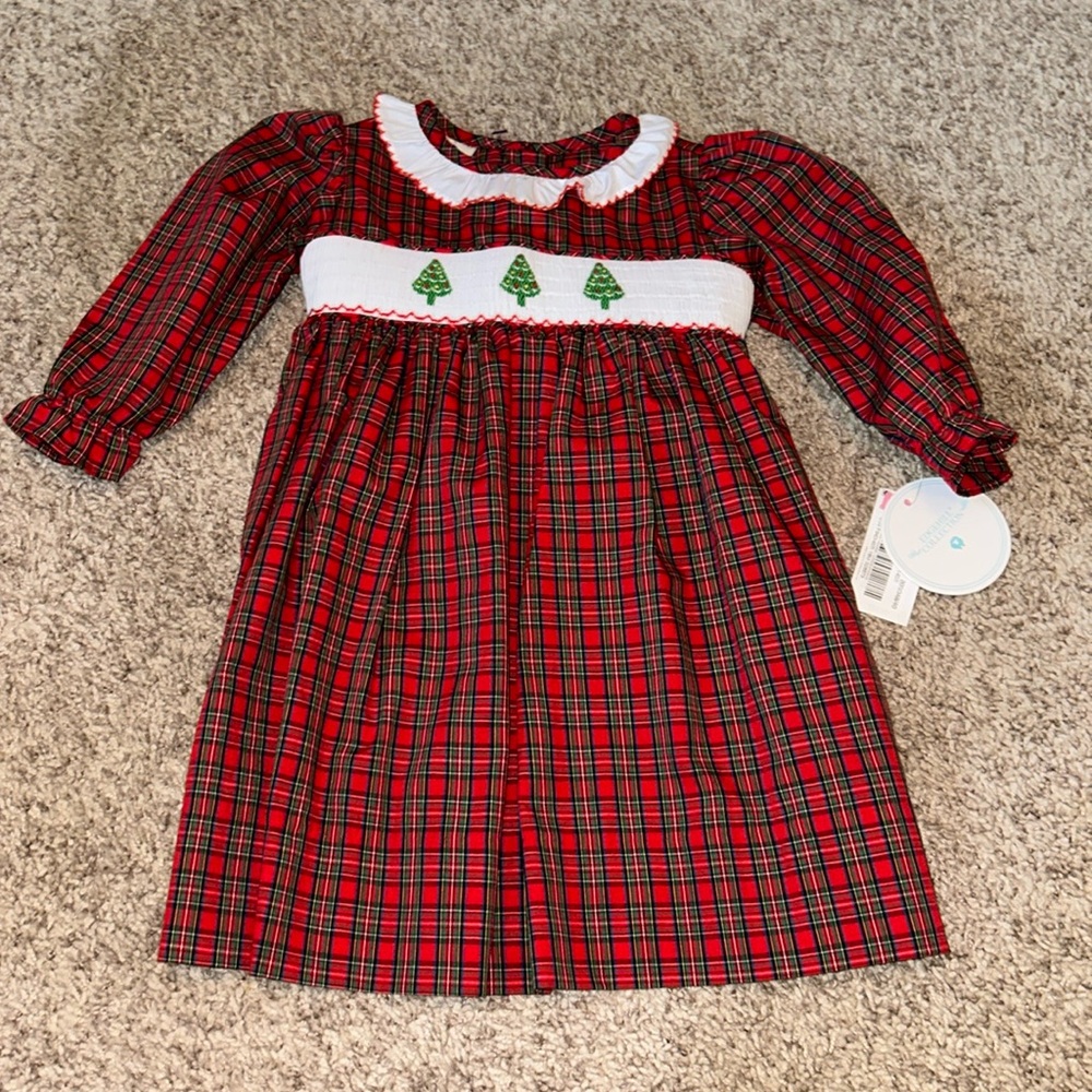Edgehill Collection Red Plaid Kids Dress